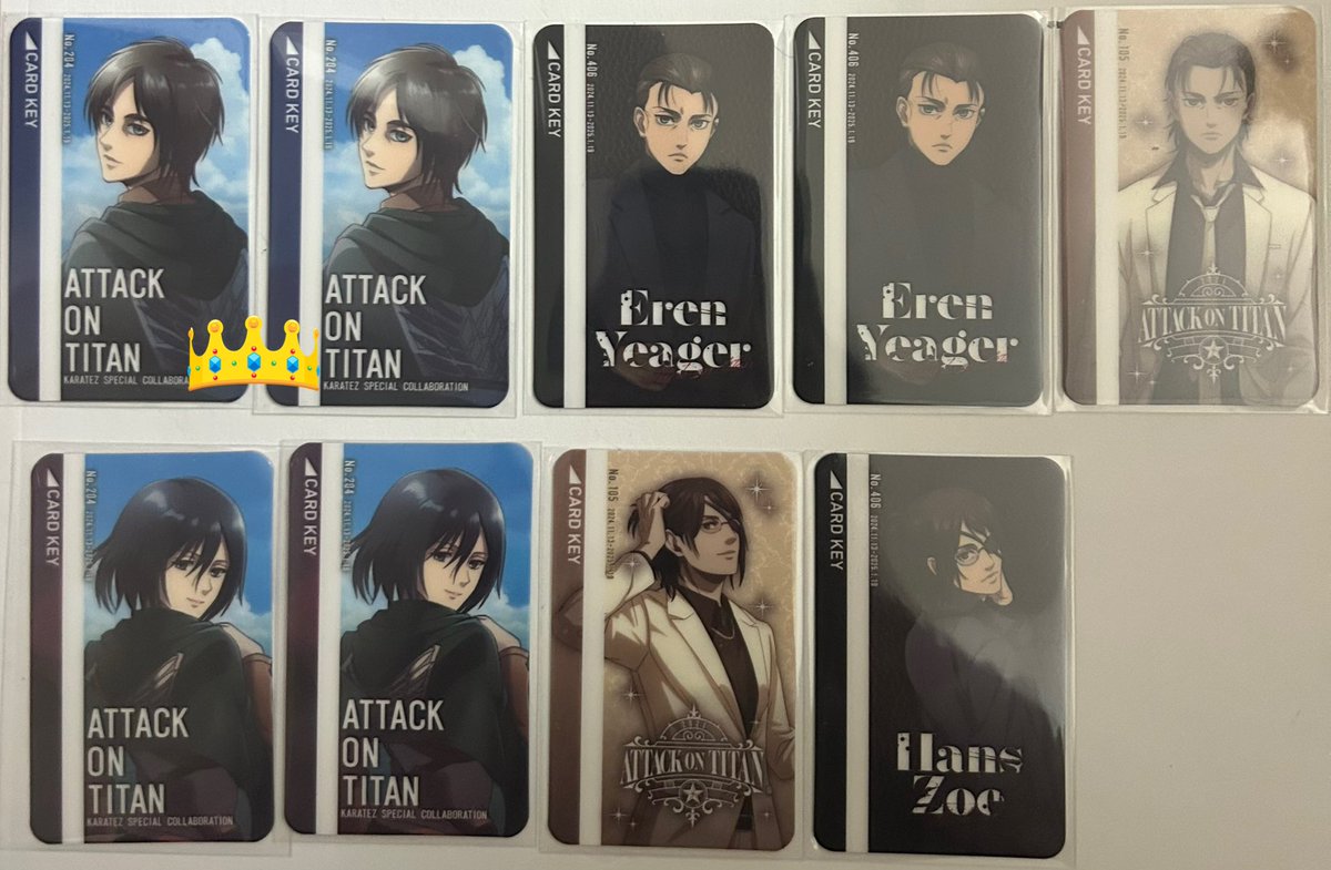 交換 譲渡】進撃の巨人 カラオケの鉄人 ルームキー風カード ⚪︎譲