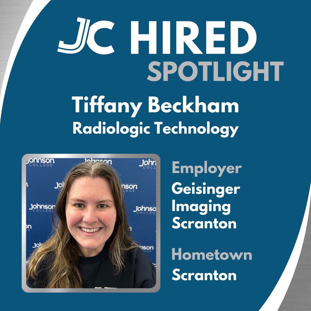 JohnsonCollege's tweet photo. Tiffany Beckham '25 graduated from the Radiologic Technology program at our Scranton campus and is now employed by @GeisingerHealth Imaging Scranton.

Congrats!!  To learn more about this program, visit https://t.co/BJTV8A8s4v https://t.co/WmVS2BYQxZ