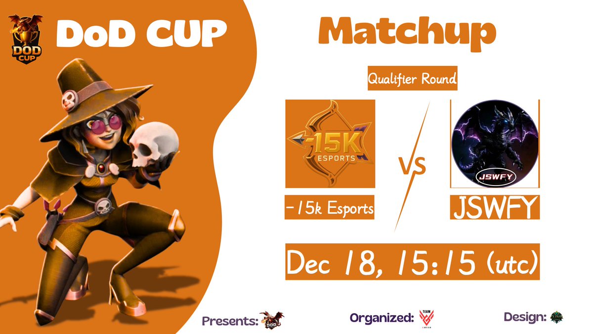 ⚔️ MATCHDAY IS HERE! ⚔️
We’re stepping into battle as -15k Esports faces JSWFY in the DOD Cup! 💥

🔥 DOD Cup Showdown 🔥
🏹 -15k Esports vs JSWFY
📅 18th December | ⏰ 15:00 UTC

All locked in. All focused. Let’s fight for the win! 👑⚡

#15kEsports #ClashofClans #DoDCup
