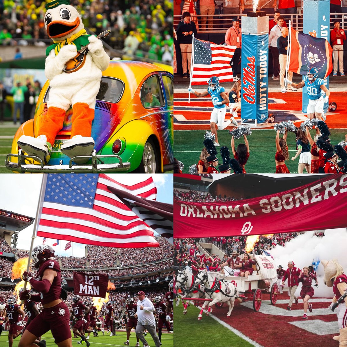 CoveredPodBets's tweet photo. 🏆Who will have the best home field advantage in the opening round of the #CFBPlayoff 
    
🦆#GoDucks 
🔵#HottyToddy
🐕#GigEm    
🐴#BoomerSooner 

Know ball? Join our CFP Pick ‘Em: https://t.co/uPbtrXtAys https://t.co/ape0tBn0Si