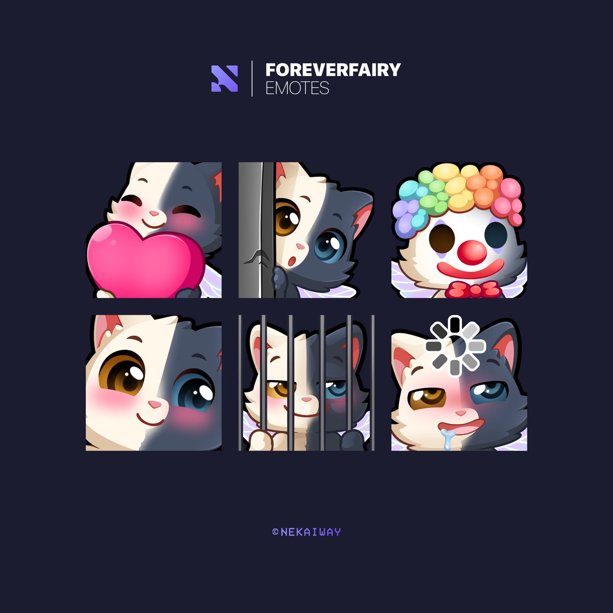 nekaiway's tweet photo. New emotes for ForeverFairy ✨
#catemotes #twitchemotes #discordemotes https://t.co/kfpuyJkXxv