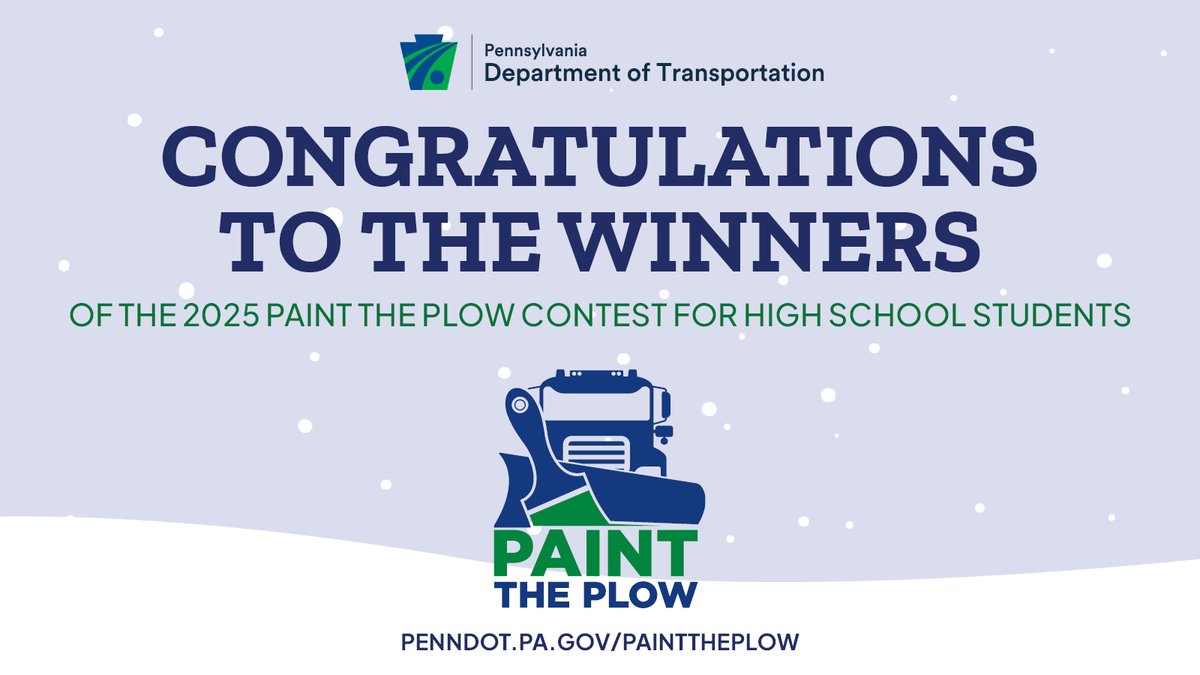 PennDOTNews's tweet image. The results are in! 

See the Judges’ Pick &amp;amp; Fan Favorite winners in this year's Paint the Plow high school art and safety contest: facebook.com/media/set/?van….

We thank these creative students for using their talent to help us remind winter drivers, “Don’t race. Allow some space.”