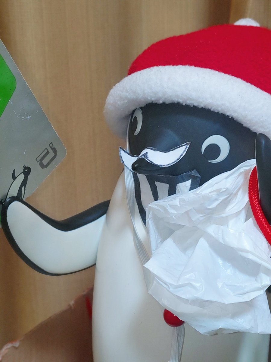 サンタペンギン🎅 「みなさんまっててぺんねー🎁」 (ｼｬﾝｼｬﾝ ｼｬﾝｼｬﾝ