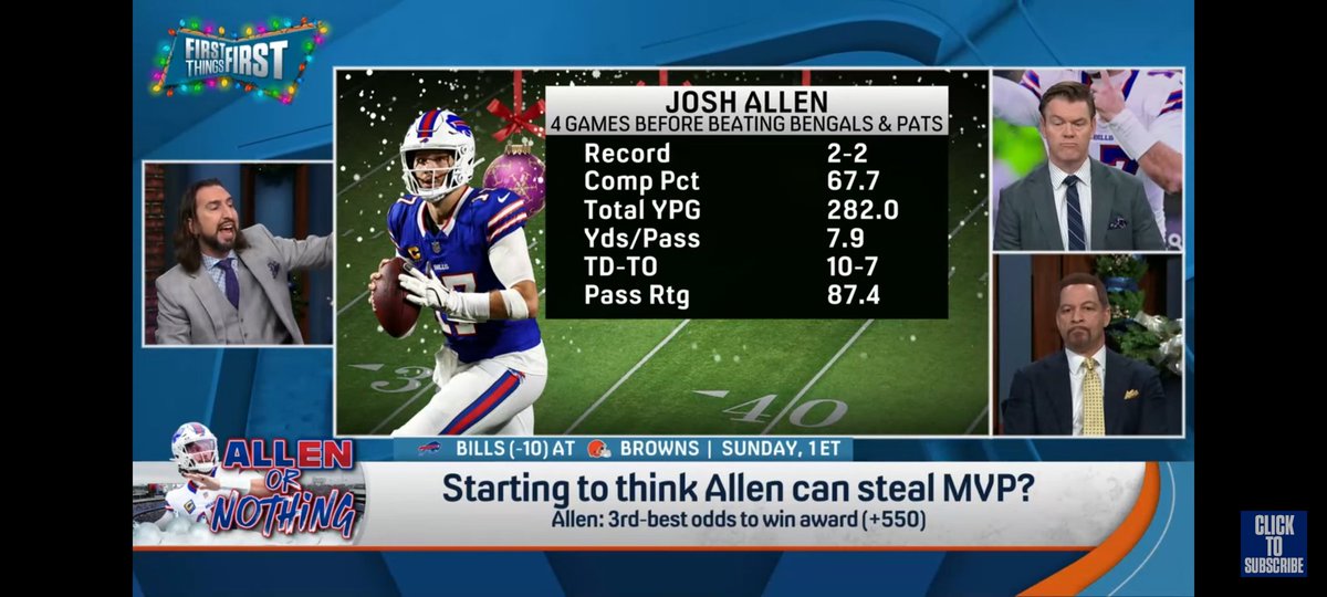 MrADOT's tweet photo. Gotta love @getnickwright when producing graphics talking about Josh Allen. Its so slanted and intellectually dishonest. So let me get this straight, you'll say he played mediocre and produce a graphic that has TOTAL turnovers, but NOT TOTAL TDS? I guess 15 TDs hurt the argument https://t.co/h2CvPwtNGu