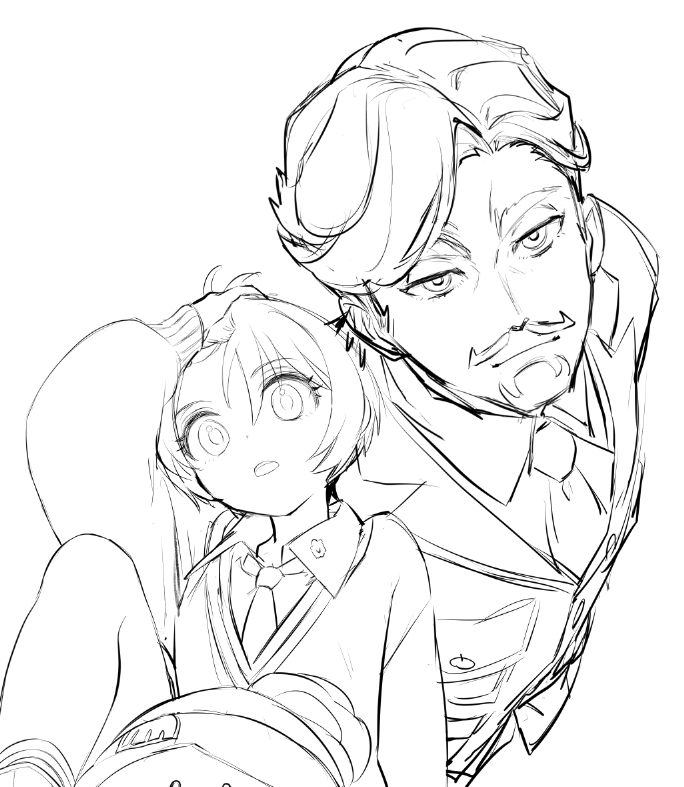 マチュとヒゲマン描いてる😊 