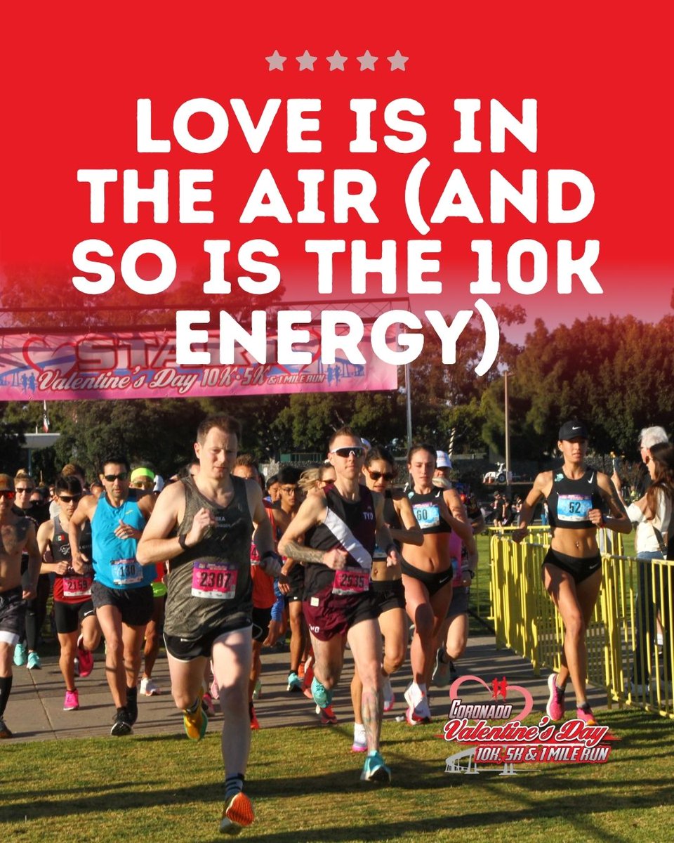 KozEvents's tweet image. Love runs deep in Coronado 💘🏃‍♂️Miles, memories, and finish-line smiles.Celebrate Valentine’s Day Weekend with us.www.valentinesday10k.com#vday10K #KOZevents #coronado #runsandiego
