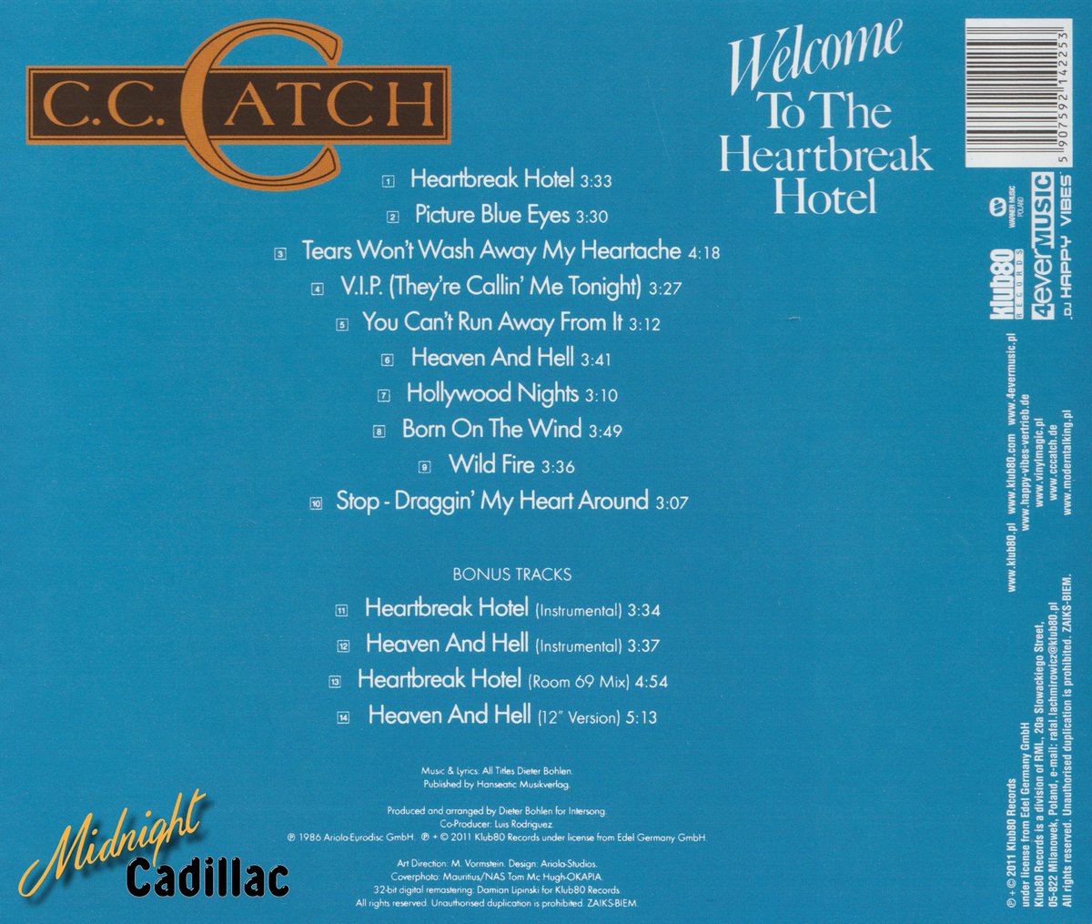 mid_cadillac's tweet image. Midnight Cadillac - Record Collection #1317
C. C. CATCH Welcome To The Heartbreak Hotel (Unofficial release) 
CD • Russia • ZAiKS 225 • 2021 • Klub80 
#midnightcadillac #cccatch #dieterbohlen #luisrodriguez