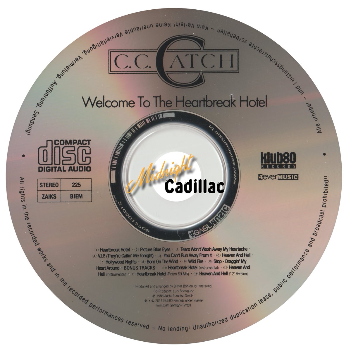 mid_cadillac's tweet image. Midnight Cadillac - Record Collection #1317
C. C. CATCH Welcome To The Heartbreak Hotel (Unofficial release) 
CD • Russia • ZAiKS 225 • 2021 • Klub80 
#midnightcadillac #cccatch #dieterbohlen #luisrodriguez