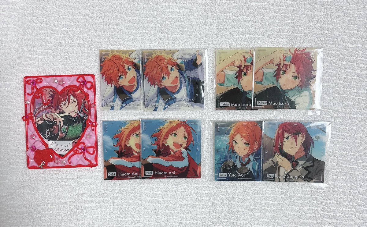 【譲渡・交換】あんスタ スクエアクリアカード

譲）スバル *真緒 ひなた ゆうた *茨

求）つむぎ＞夏目、定価＋送料

✧郵送、ミニレター使用◎
✧2:2〜、他募集含むお取引◎
✧*の譲渡は無印同数含む内容のみ