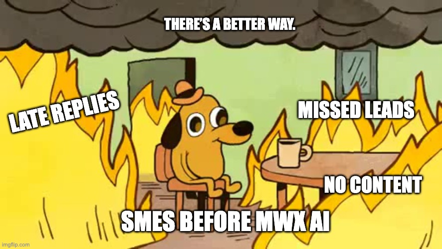 Late replies. Missed leads. No content. 🔥
SMEs before MWX AI: this is fine ☕
There’s a better way.” 🚀🤖 #AIForBusiness #SMEs #Automation #Growth