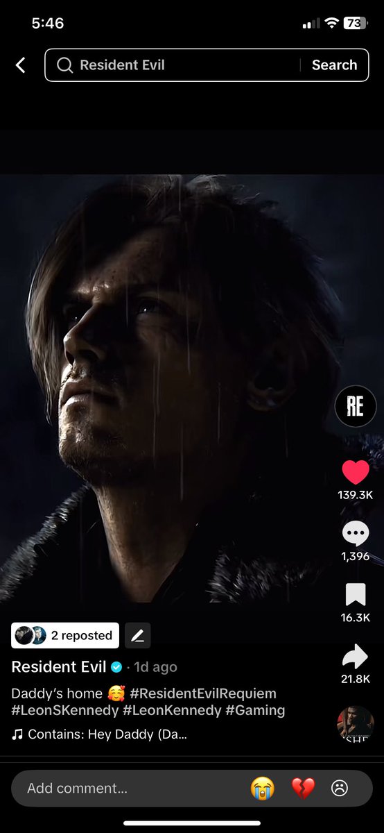 the concept of the female staff in capcom being the ones who posted leon edits on their official account