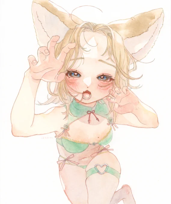 原画プレゼント企画をFANBOX支援者様限定で行います...! 過去作のこちらの2点を予定しております 透明水彩で描いたのうちの子です