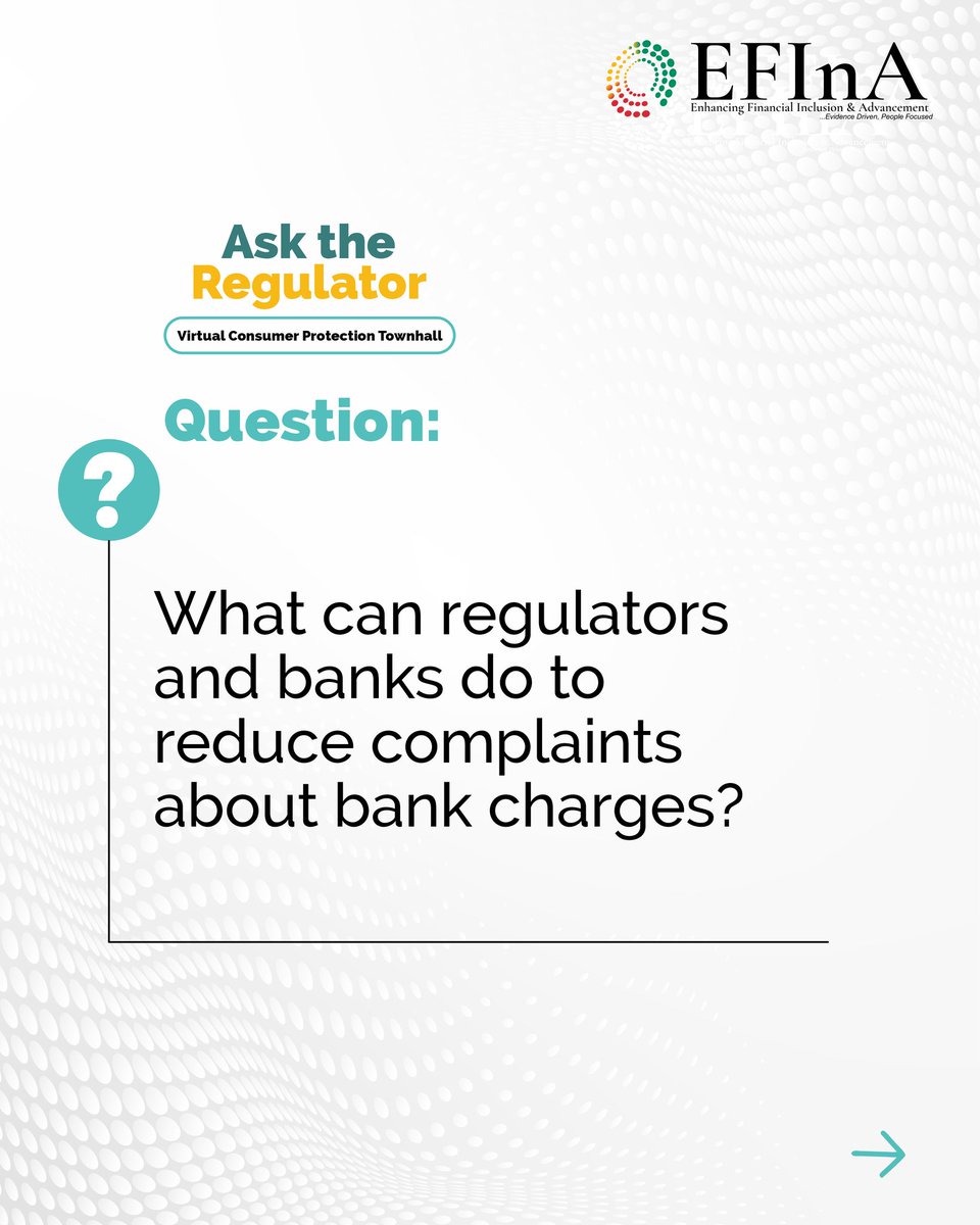 EFInA_Nigeria's tweet photo. Mr Adeyemi Salisu, Provost of CeBIH Academy, shared insights on what banks and regulators can do differently to reduce the growing number of complaints around bank charges, from clearer communication to stronger consumer-focused oversight.

🎥 Watch the full discussion from the virtual townhall via the link in our bio.

#AsktheRegulators #VirtualConsumerProtectionTownhall