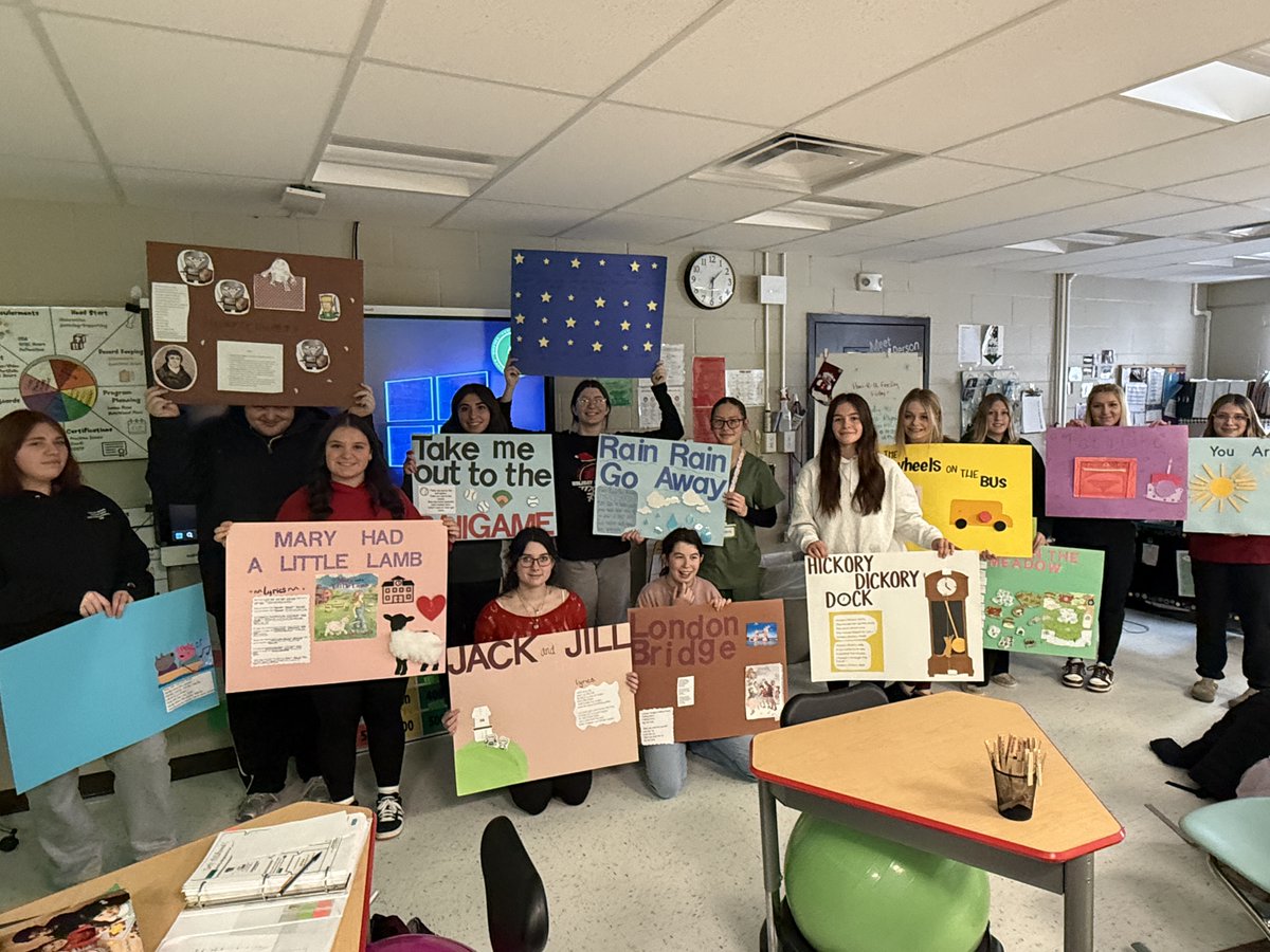 Do you know the background of your favorite nursery rhyme? Students in the Early Childhood Ed program at the Sackett Center had to research the topic and present it during class.  #caringconfidentunited #boces #careerteched