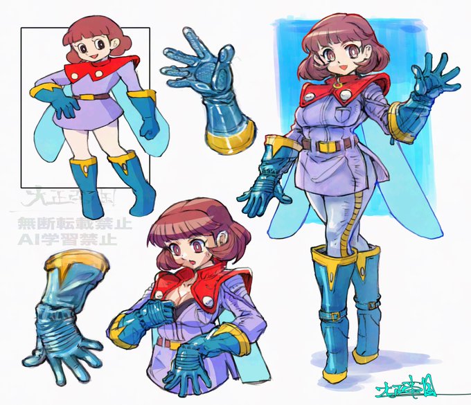 ドラえもん『のび太と雲の王国』より『パルパル』

アニメ的な服装においてのディテール省略を考察したもの、やっぱり手袋はゴム手袋なのか戦隊モノ手袋のようなシャリングやゴム絞りがあるものか…悩みながら描き描き。 