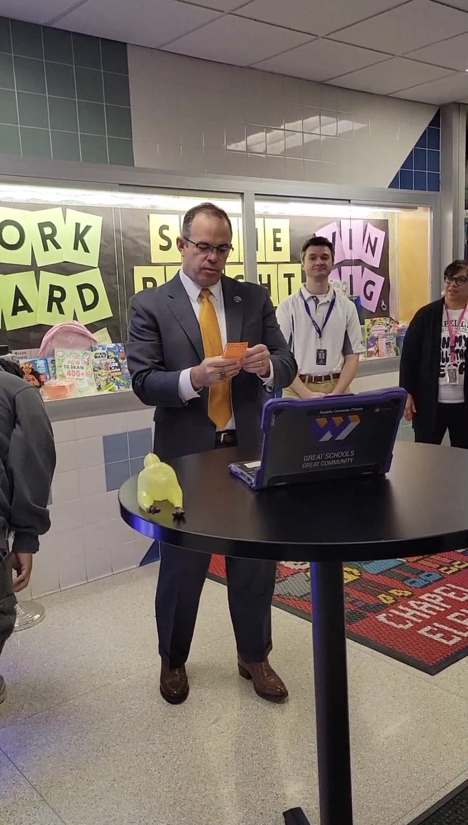 WayneTwpSuper's tweet image. It only took me 55 years to get a pair of @Converse All Stars. After celebrating @chapelglen students who filled their All Star Cards, Mrs. Smith and the staff gave me my very first pair! I’m pretty sure this is my first time to wear tennis shoes with my suit!  #wearewayne