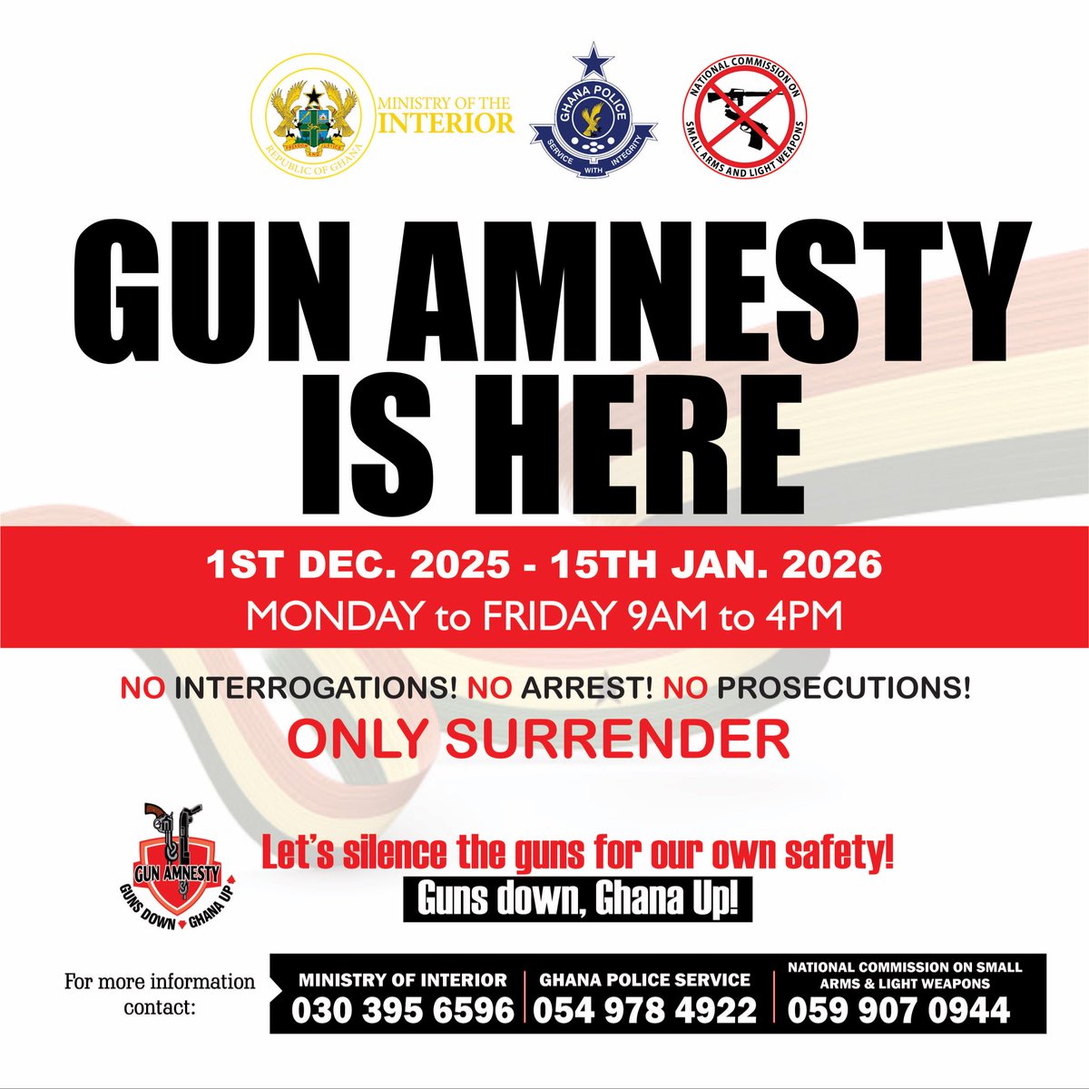 MinterGh's tweet photo. 📌
The Gun Amnesty Programme is still ongoing https://t.co/2CyB9Bb7QB