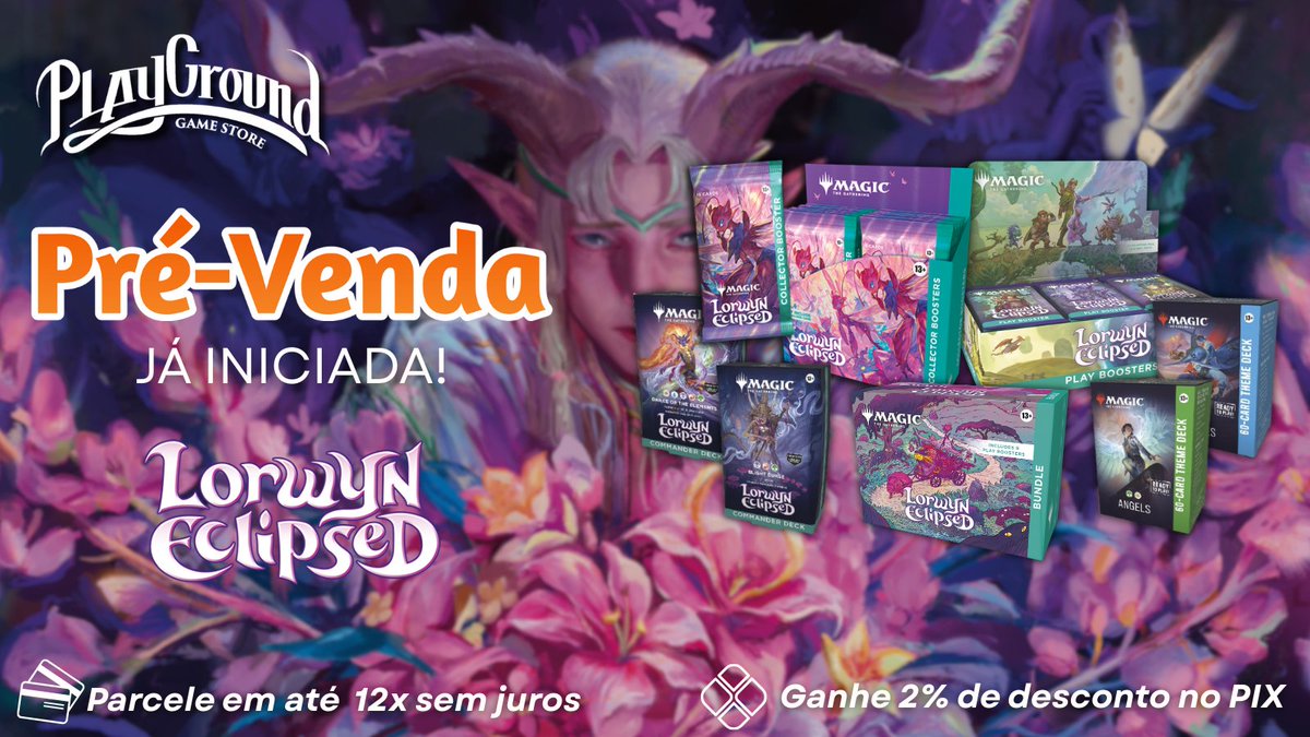 🧚‍♀️Regresse à terra da luz e sombra com Lorwyn Eclipse!
Se junte à nova coleção de Magic the Gathering e arrisque cruzar a fronteira para o dia eterno de Lorwyn.

📆Lançamento 23/01
💳Parcele em até 12x sem juros
💰2% OFF no PIX
🛒encurtador.com.br/RiAJ