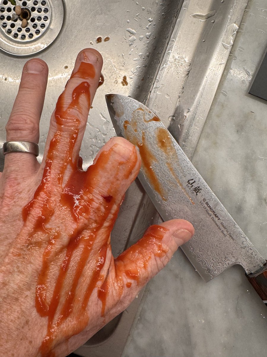 Jag fick en fin japansk kniv i julklapp av en kund. Jag tackade och berättade hur bra den fungerade..