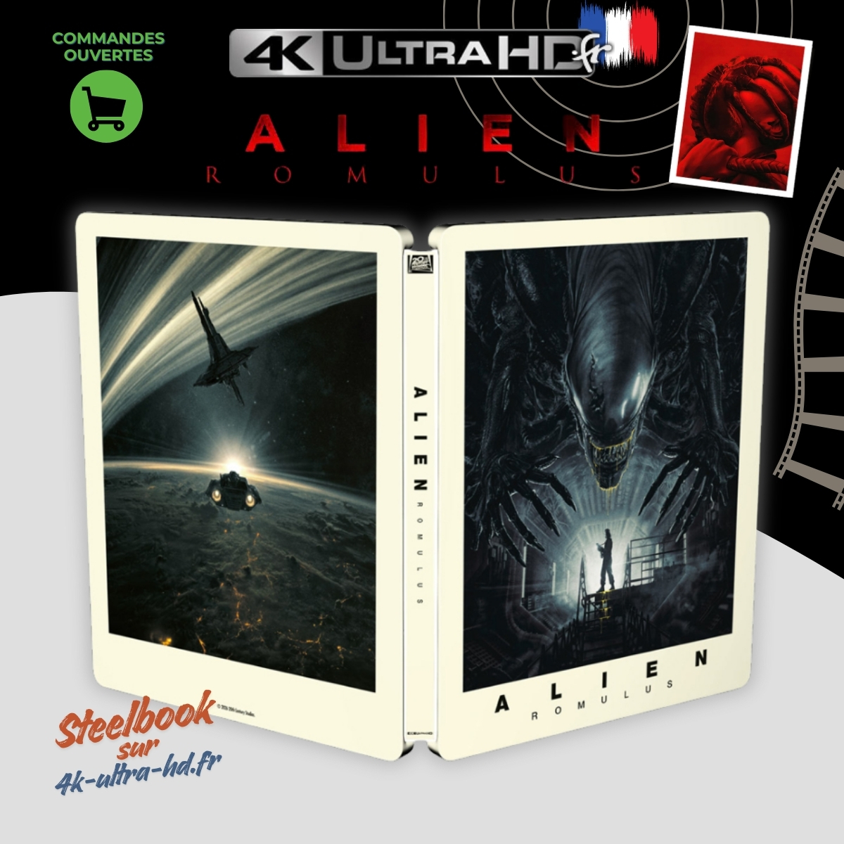 4KultrahdFR's tweet image. 📢 𝗡𝗢𝗨𝗩𝗘𝗔𝗨 #steelbook 4K « ALIEN : Romulus » en France 🇫🇷

𝗣𝗿é𝗰𝗼𝘀 ➡ 4k-ultra-hd.fr/film/alien-rom…

Après une sortie en Décembre 2024, voici un nouveau Steelbook !
📆 🇫🇷 Sortie prévue : 22 Avril 2026
🎬 #AlienRomulus

🙏 𝑀𝑒𝑟𝑐𝑖 𝑎̀ 𝑣𝑜𝑢𝑠 𝑑’𝑒̂𝑡𝑟𝑒 𝑓𝑖𝑑𝑒̀𝑙𝑒𝑠