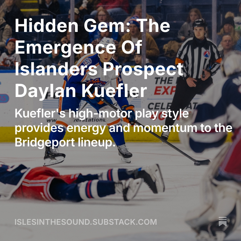 IslesInTheSound's tweet photo. #Isles #ReturnoftheRoar 
Hidden Gem: The Emergence Of Islanders Prospect Daylan Kuefler

@Resnick_Media first article. 

🔗:https://t.co/SspjRHZKGi https://t.co/J4OQ6VGPQR
