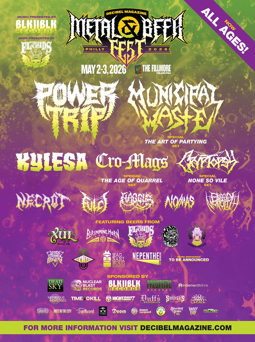 dbmagazine's tweet image. The @nightshiftmerch pre-sale for Metal &amp;amp; Beer Fest: Philly 2026 is LIVE.

Head here: tinyurl.com/dBMBFtix

Use promo code: NIGHTSHIFT