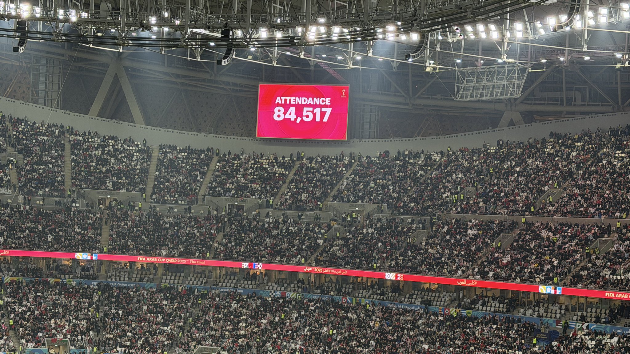 بلغ عدد الحضور الجماهيري في المباراة 84.517 متفرج. #الأردن_المغرب 