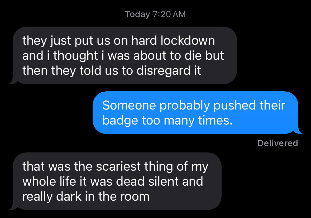 LearningIn203's tweet image. Text message from my 14 year old today. Not how I needed to start my Thursday.