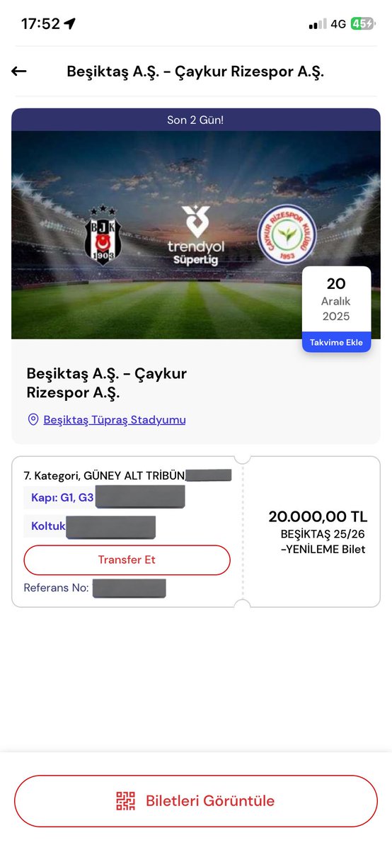 Beşiktaş – Çaykur Rizespor maçı biletimi satıyorum.
Gişe ücretinin altına devrediyorum.
Gerçek alıcılar DM’den ulaşabilir.

#Beşiktaş #BJK #BeşiktaşRizespor #BJKRize #BeşiktaşBilet #Passolig #Kombine #biletdevir #kombinedevir