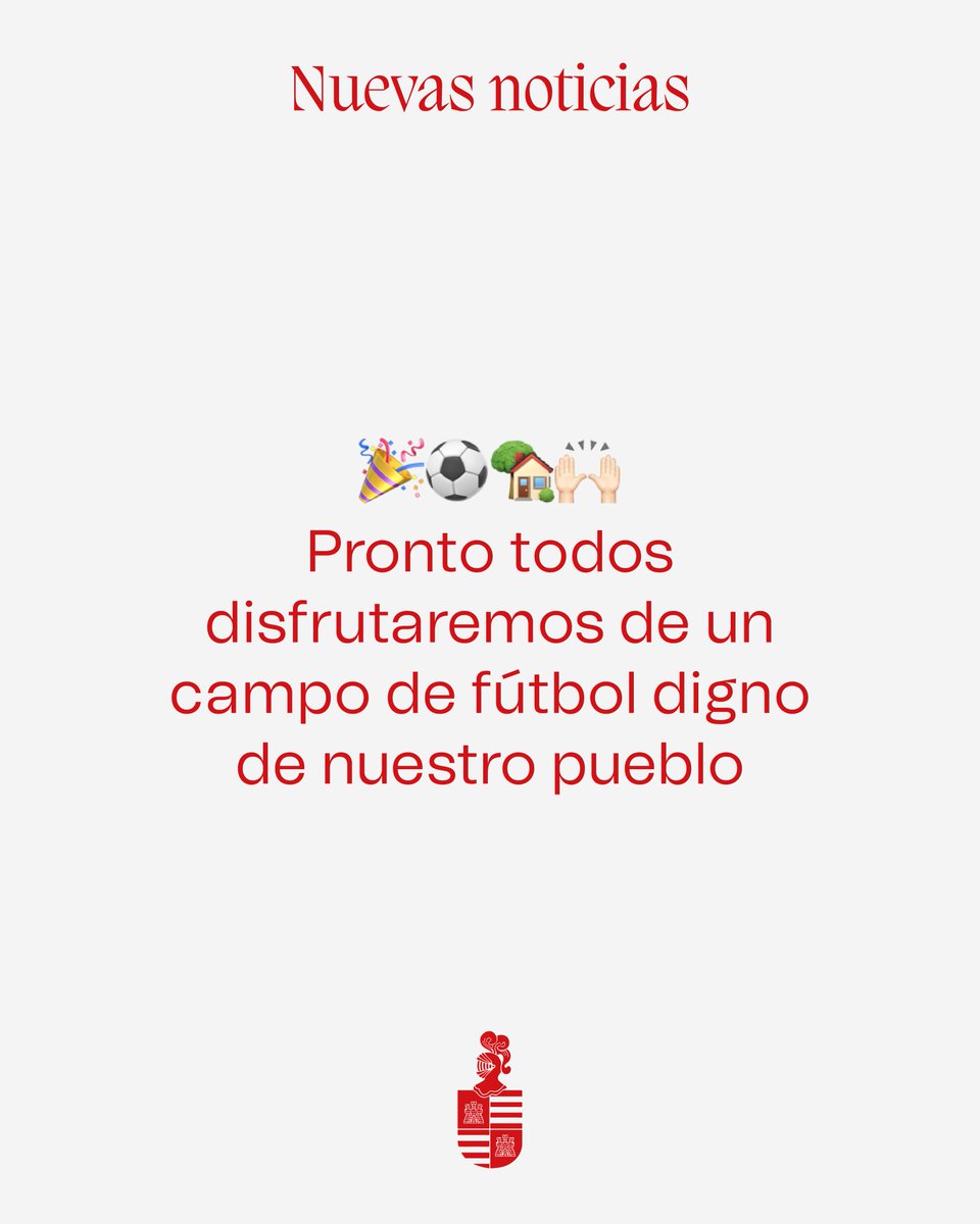 ayto_castejon's tweet photo. Pronto todos disfrutaremos de un campo de fútbol digno de nuestro pueblo 🎉⚽🏡🙌 https://t.co/RbWz6CNdaJ