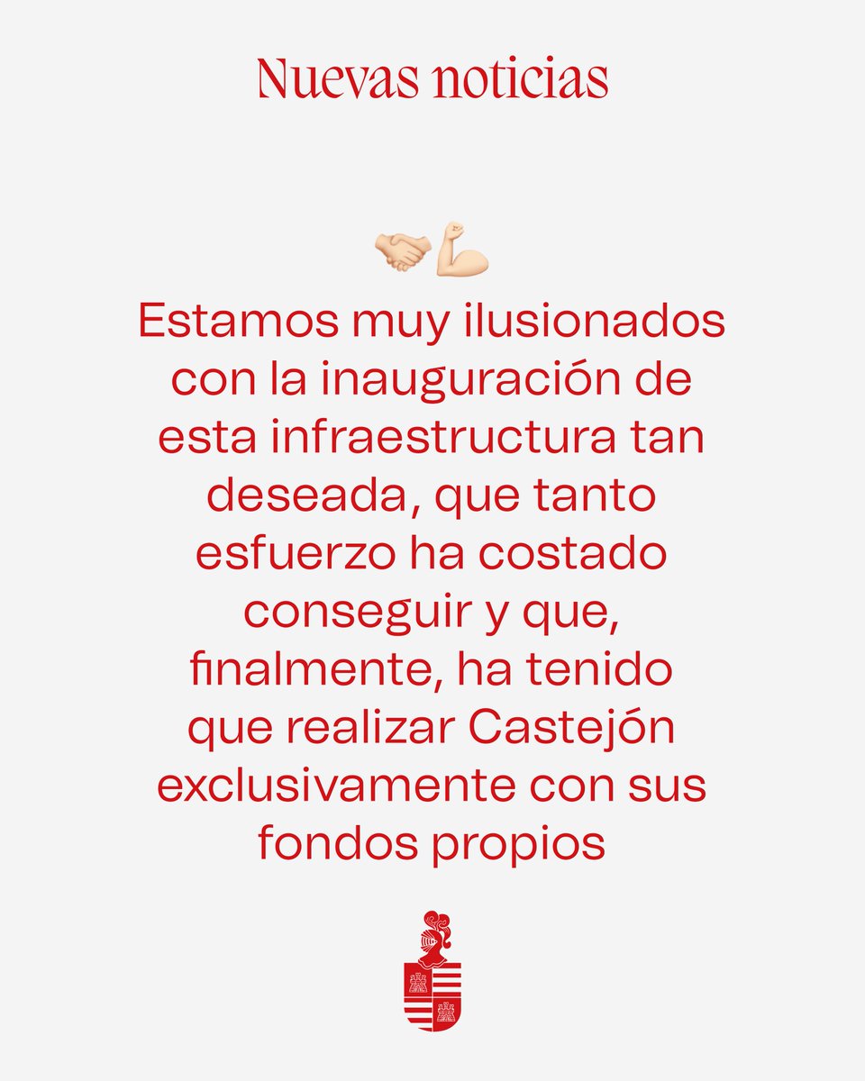 ayto_castejon's tweet photo. Estamos muy ilusionados con la inauguración de esta infraestructura tan deseada, que tanto esfuerzo ha costado conseguir y que, finalmente, ha tenido que realizar Castejón exclusivamente con sus fondos propios 🤝🏟️💪❤️ https://t.co/jT1IZcOiri