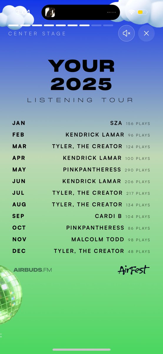 AirbudsWidget's tweet image. if you don’t post your 2025 listening tour i’ll assume you’re actually embarrassed