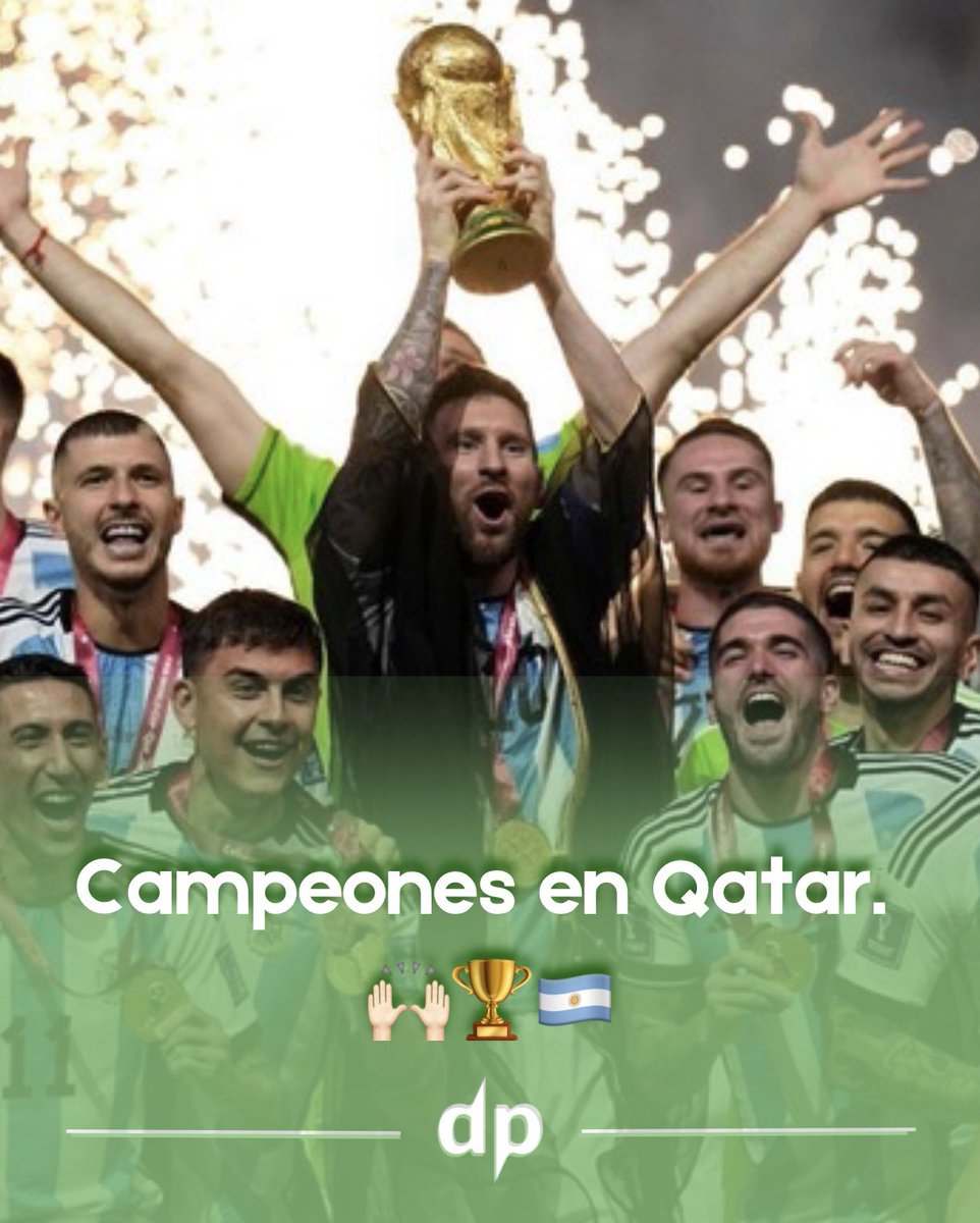 SomosDeportrece's tweet image. 🚨 Hoy hace 3 años 📆 la selección Argentina 🇦🇷 se coronoba campeón en Qatar. 🇶🇦🙌🏻

Messi ganaba la Copa del Mundo. 🏆

#Messi #Qatar2022