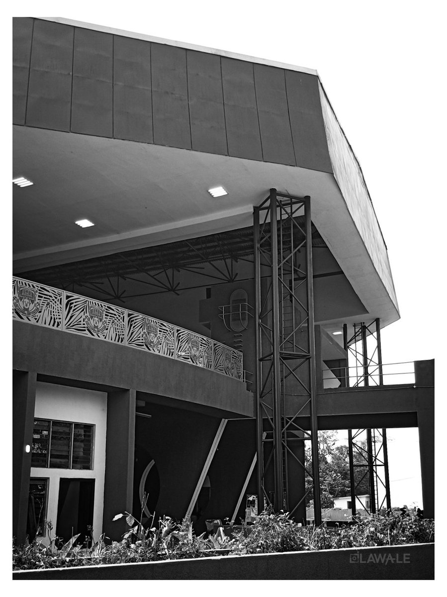 Two steel supports anchoring a bold cantilevered roof, sheltering the OAU Amphitheatre, A clear expression of strength, balance, and engineered precision.
.
OAU AMPHITHEATRE 
.
OAU - DECEMBER 2025