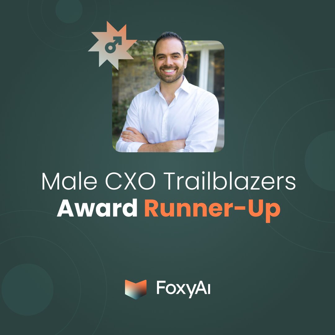 Proud moment for the FoxyAI team 👏

Our Founder/CEO Vin Vomero was named a Male CXO Trailblazers Award Runner-Up at the 2025 Tech Trailblazers Awards, recognizing leadership, vision, and impact in enterprise AI.

#TechTrailblazers #Leadership #EnterpriseAI #FoxyAI