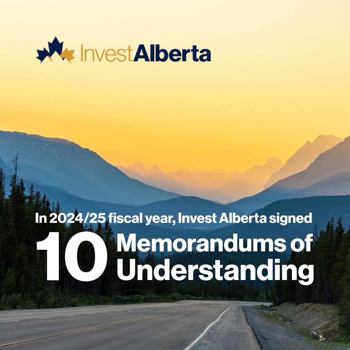 Invest_Alberta's tweet photo. In the 2024/25 fiscal year, Invest Alberta signed 10 Memorandums of Understanding, strengthening the foundation for high-value projects across the province.

These MOUs are strategic commitments that unlock pathways for billions in investment and thousands of new jobs in Alberta. https://t.co/qJmQpxUASK
