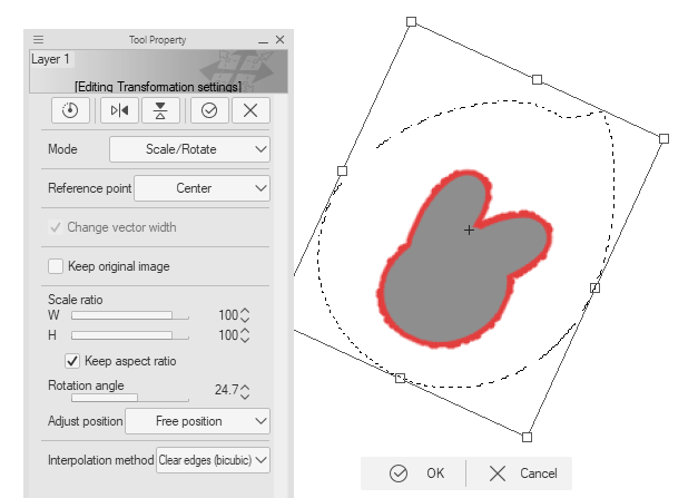 kagefumi's tweet image. this is a good fix but tip: change the interpolation method on your transform and you don't get this problem 🥰