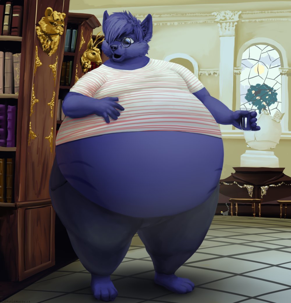 No drinks allowed in the library. Especially if they're blueberry