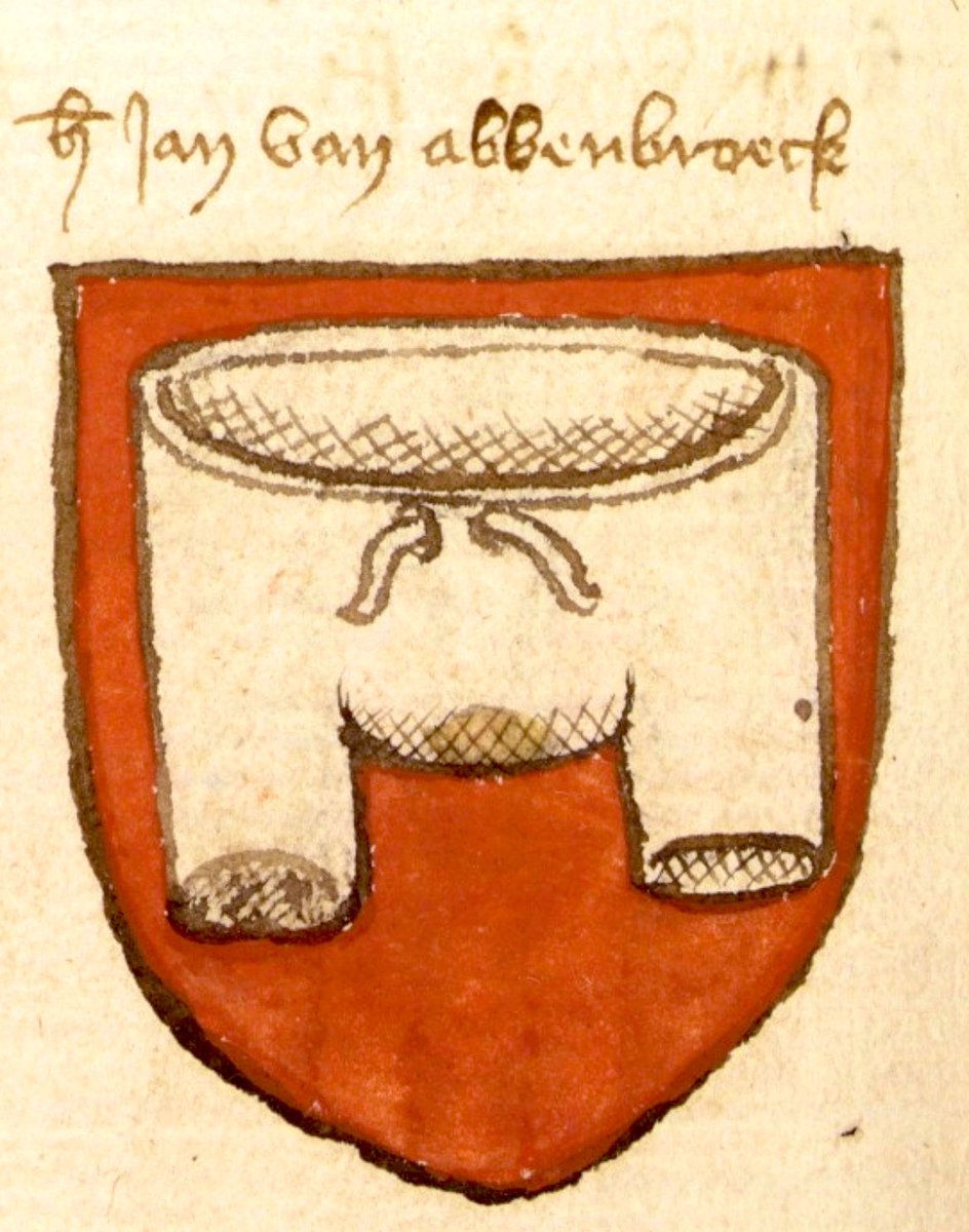 15th‑century coat of arms featuring a rare heraldic charge: a pair of breeches. 🤔