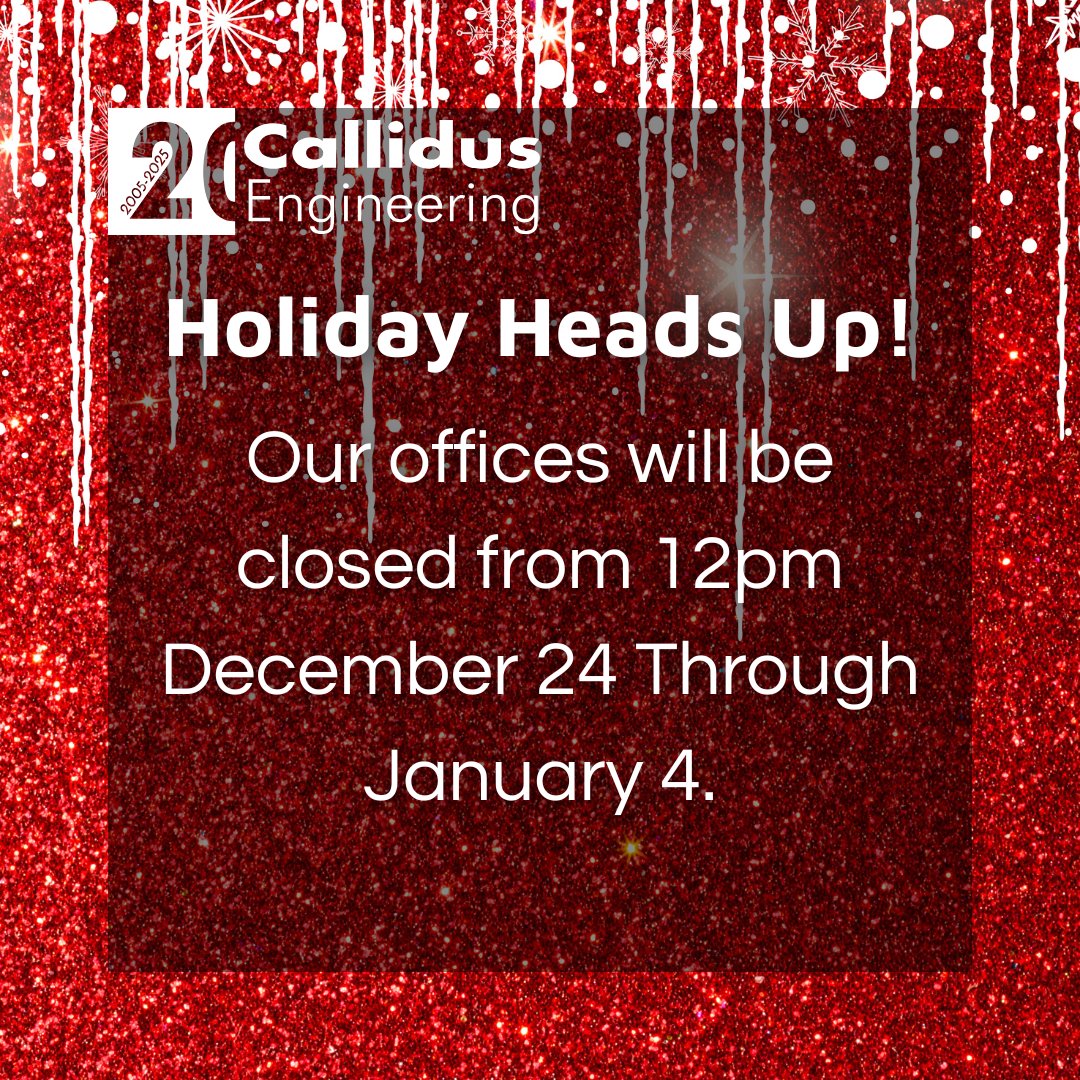 CallidusEng's tweet photo. As everyone starts planning year-end schedules, please note that our offices will close at 12 pm on December 24 and reopen on January 5.

#HappyHolidays #LDNont #YGK #KWAwesome https://t.co/H5MMwH3cZ9