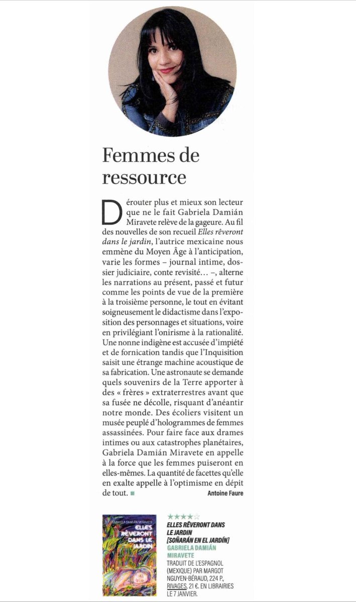 Ulalá, señora francesa 🥰
Soñarán en el jardín, traducida por Margot Nguyen-Bérard, sale el 7 de enero y en la revista Lire le dieron cuatro estrellitas. Estoy así de contenta ⭐️⭐️⭐️⭐️