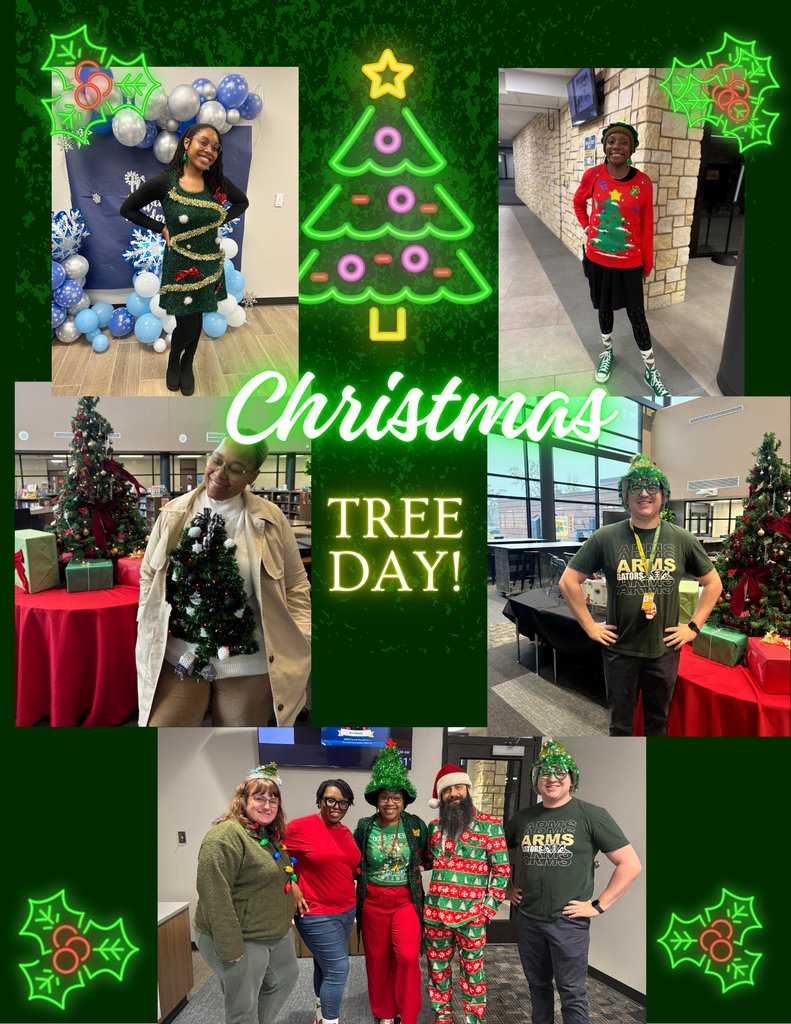 HumbleISD_ARMS's tweet photo. Who rocked the Christmas Tree look at the Swamp? ๐๐ Vote now! Who wore it best? #ChristmasTreeDay #SwampStyle Reply with your pick! @Humbleisd https://t.co/ebXvtoDRFX