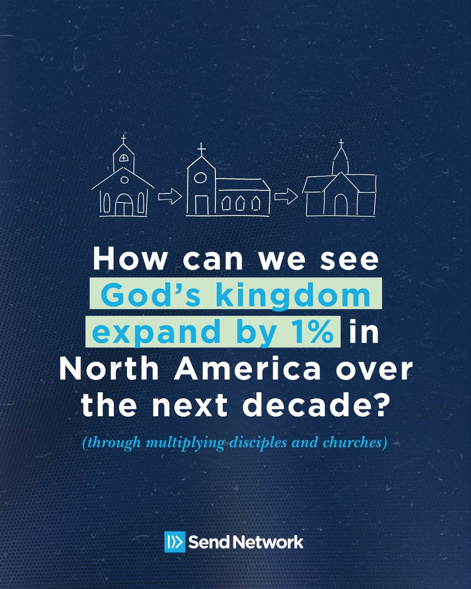 sendnetwork's tweet image. How can we see God’s kingdom expand by 1% in North America over the next decade? 👇

To reach that horizon, we must significantly grow the number of partnering churches in the Send Network family from roughly 4,500 today to 9,000 in the coming years...

Doubling the number of…
