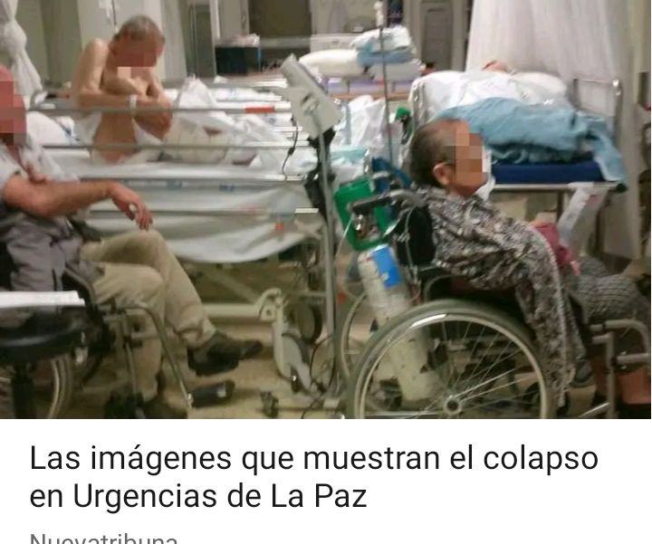 Éste hospital colapsado no está en Venezuela,es La Paz, está en Madrid y dice Ayuso que es la mejor Sanidad de España..