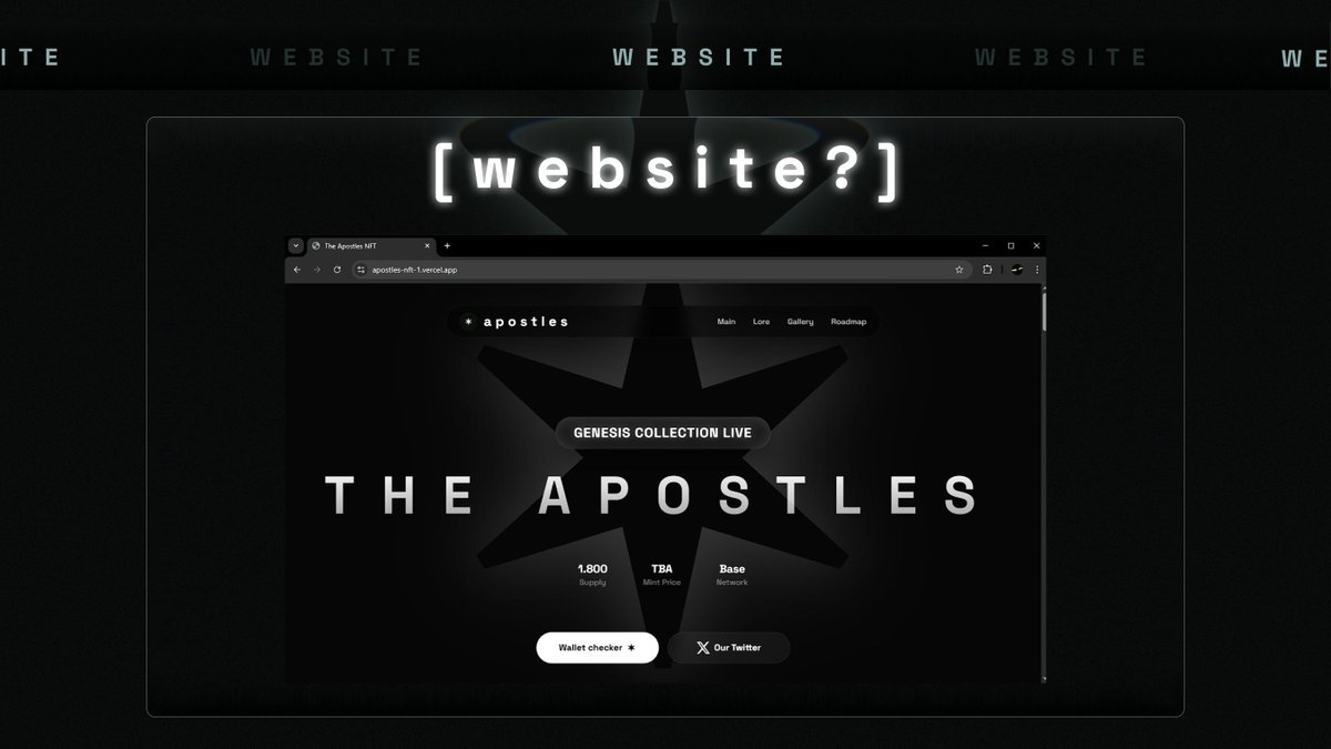 MINT PRICE will announced soon.. but now 

our official website is live now 
and ofc WL checker soon

link: apostles.space

for early - 33 RANDOM PICKED comment will WL
[like+rt+wallet]