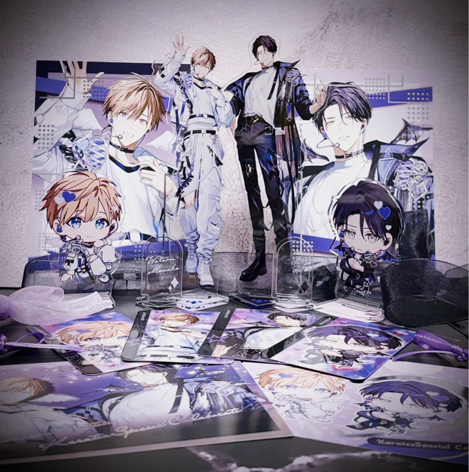 もっと可愛くなっていい×カラ鉄さんコラボ ✧・゜: グッズ紹介 :・゜✧ ・アクスタ ・ルームキー風カード ・箔押しポストカード ・グリッター缶バッジ ・ストローチャーム ・アクリルカード 12 / 19 (Fri) ～よろしくお願いします 通販 2026 / 01 / 30 (Fri) 〜 02 / 15 (Sun)