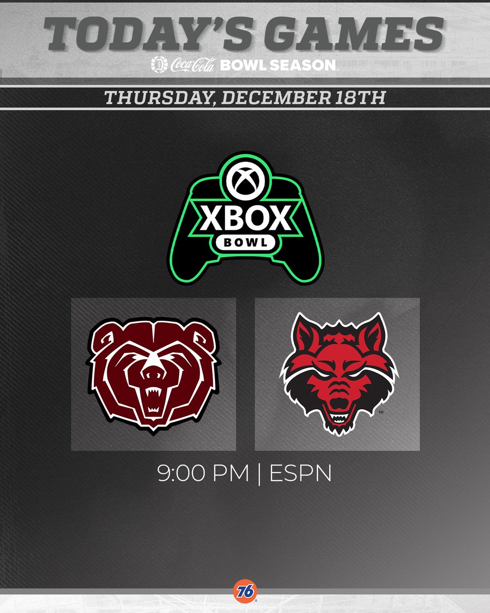 New Day, New Bowl🎳🎳 <a href="/MoStateFootball/">Missouri State Football</a> and <a href="/AStateFB/">Arkansas State Football</a> meet at the inaugural <a href="/XboxBowl/">Xbox Bowl</a> ‼️