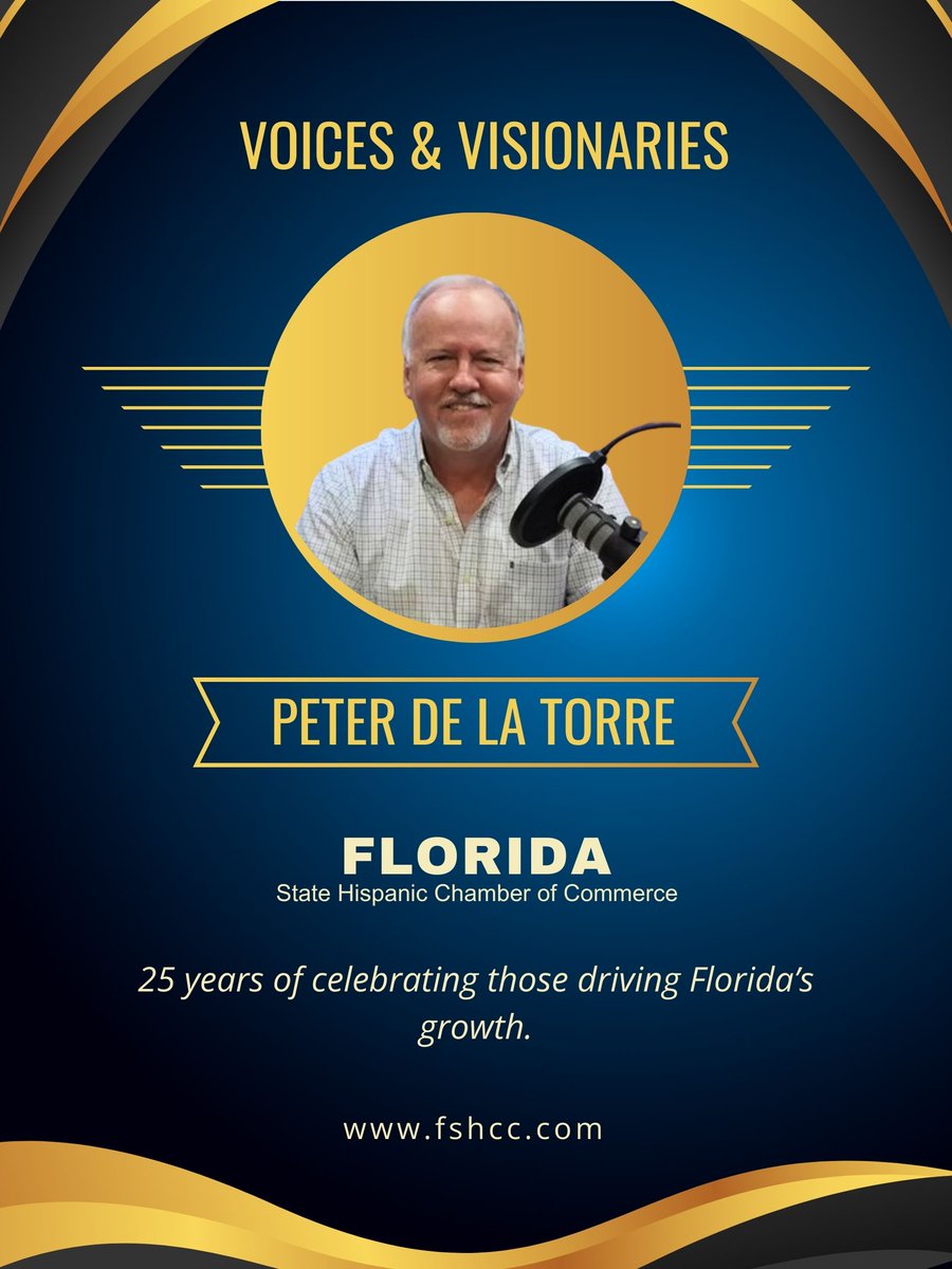 FSHCC's tweet image. With over 36 years of leadership experience, Peter De La Torre has inspired executives, entrepreneurs, &amp;amp; community leaders through his work as a speaker, strategist, and author.

We're proud to celebrate him as part of our Voices &amp;amp; Visionaries series!: peterdelatorre.com