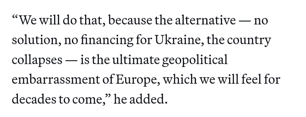 This would be a good moment to ask: 
1. who came up with the idiotic, unconstitutional and ruinous idea that the EU should do geopolitics at all?
2. why stake the EU's entire geopolitical street cred on a third country prevailing in a war with Russia?