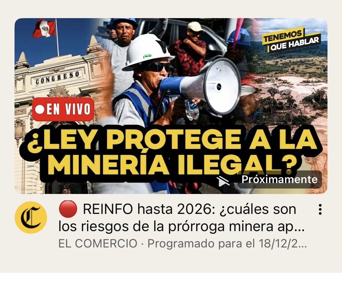 martinhidalgo's tweet image. Hoy en Tenemos Que Hablar de @elcomercio_peru tenemos un debate sobre la ampliación del Reinfo desde el Congreso. youtube.com/live/G1vmyN6Sv…